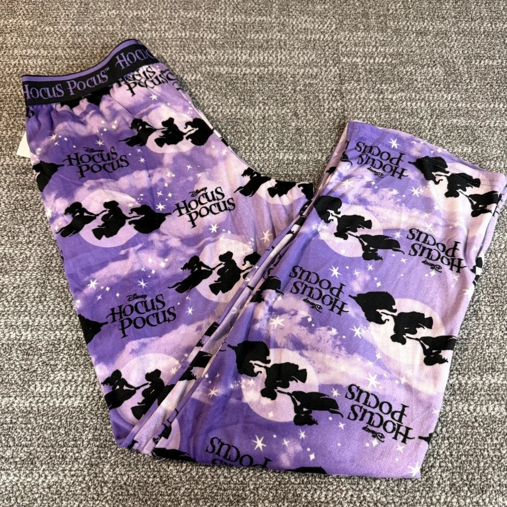 Disney Hocus Pocus Pajama Pants Womens Medium Purple Sanderson Sisters Sleepwear - Picture 3 of 5